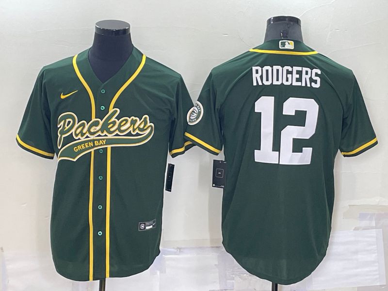 Men Green Bay Packers #12 Rodgers Green Nike Co branded Jersey